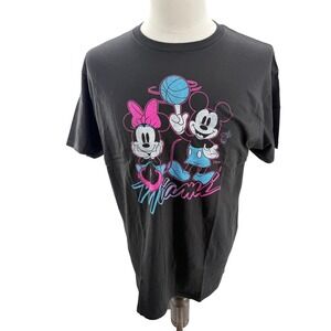 Junk Food x Disney Mickey‎ Minnie Mouse Miami Basketball Graphic Tee Shirt L NEW